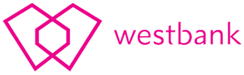 Magenta Westbank logo featuring two overlapping geometric heart shapes with "westbank" in lowercase magenta text, representing quality and care—much like our trusted commercial HVAC Vancouver solutions.